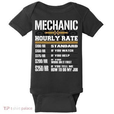 Funny Auto Car Mechanic Hourly Rate Best Gift Idea Baby Bodysuit