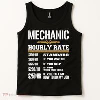 Funny Auto Car Mechanic Hourly Rate Best Gift Idea Tank Top thumb 2