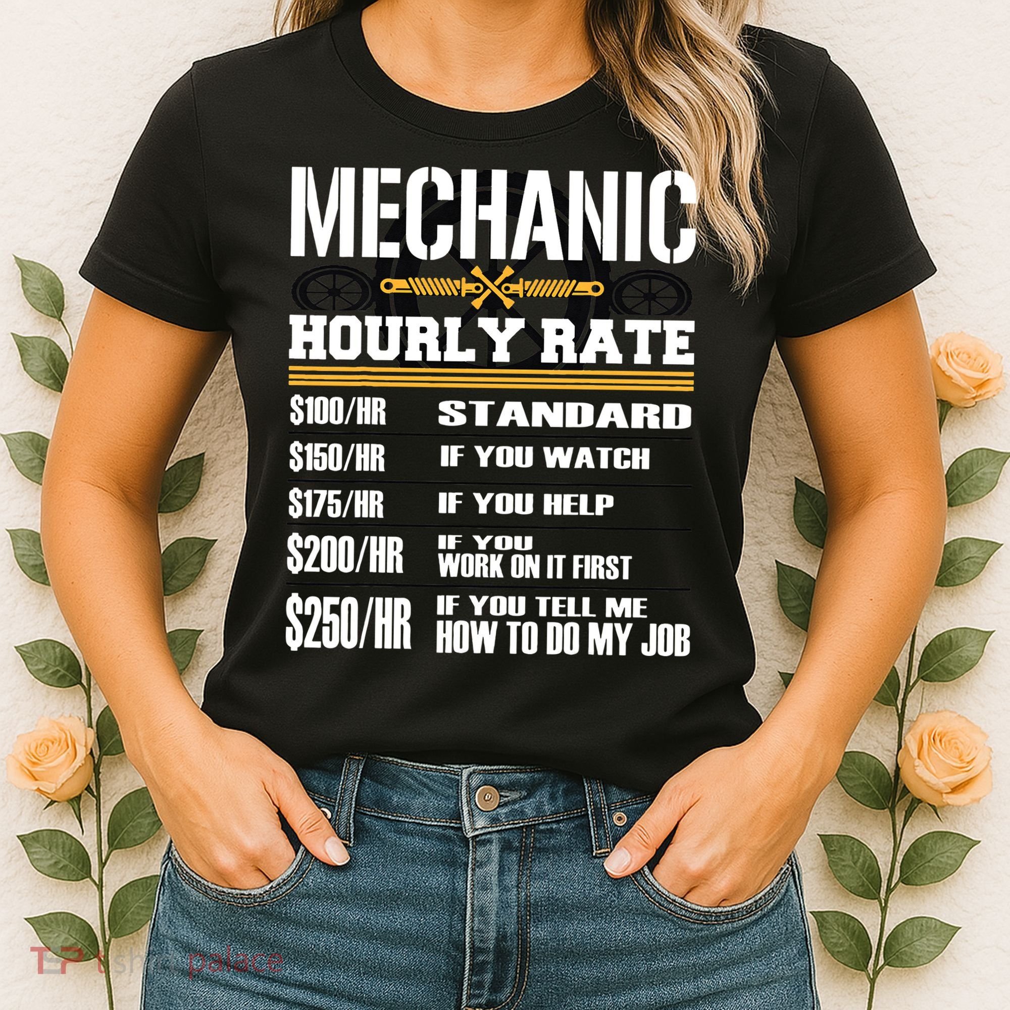 Funny Auto Car Mechanic Hourly Rate Best Gift Idea Women's T-Shirt