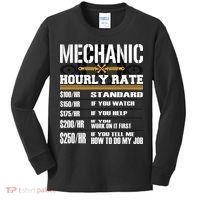 Funny Auto Car Mechanic Hourly Rate Best Gift Idea Kids Long Sleeve Shirt thumb 0