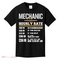 Funny Auto Car Mechanic Hourly Rate Best Gift Idea Kids T-Shirt thumb 0