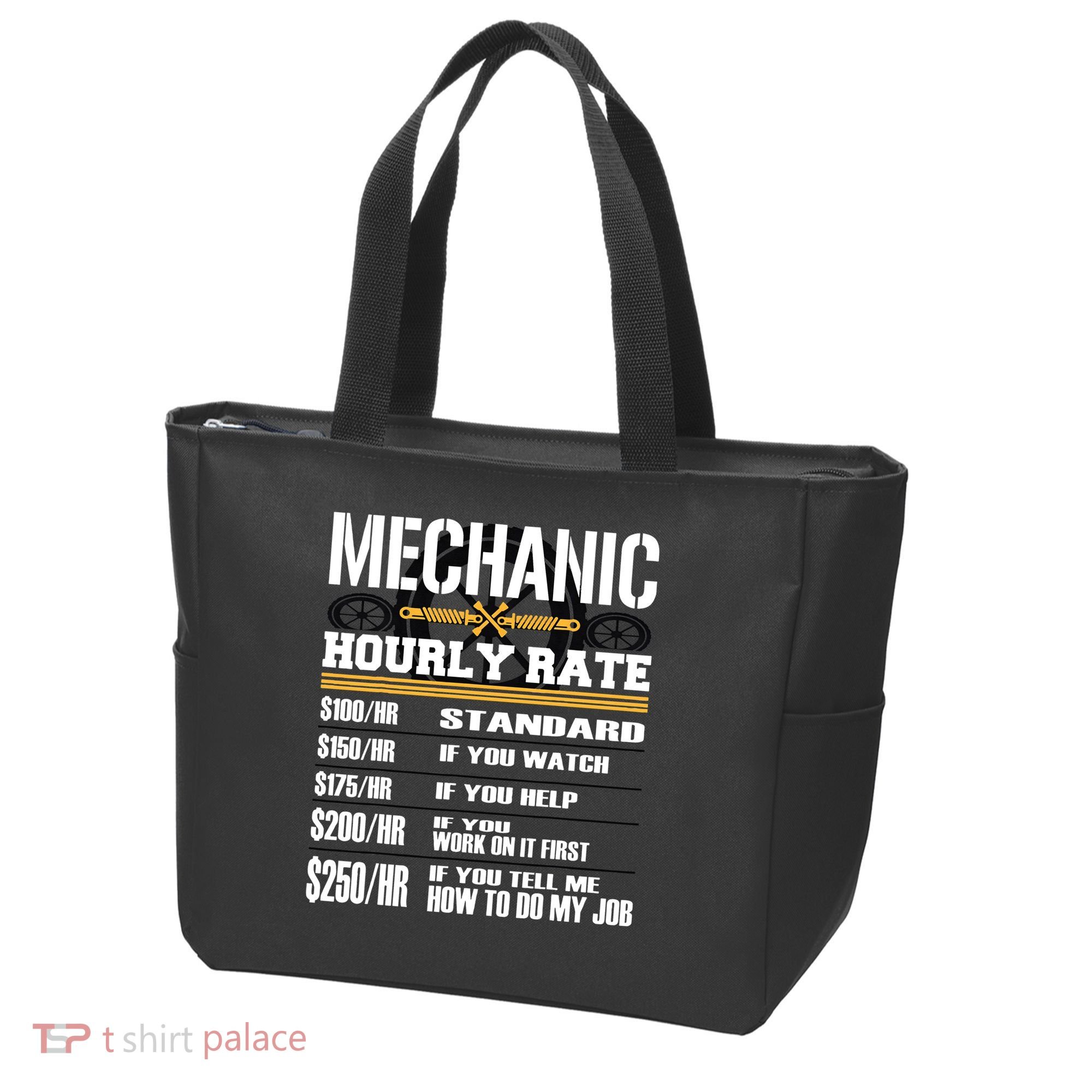 Funny Auto Car Mechanic Hourly Rate Best Gift Idea Tote Bag
