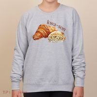 French Accents Croissant Lover Kwa Son Cute Funny Cotton Polyeste Women's Sweatshirt thumb 0