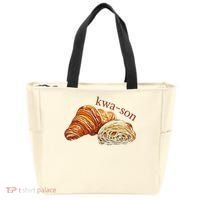 French Accents Croissant Lover Kwa Son Cute Funny Cotton Polyeste Tote Bag thumb 0