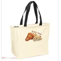 French Accents Croissant Lover Kwa Son Cute Funny Cotton Polyeste Tote Bag thumb 2