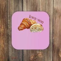 French Accents Croissant Lover Kwa Son Cute Funny Cotton Polyeste Coaster thumb 0