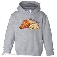 French Accents Croissant Lover Kwa Son Cute Funny Cotton Polyeste Toddler Hoodie thumb 0