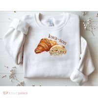 French Accents Croissant Lover Kwa Son Cute Funny Cotton Polyeste Sweatshirt thumb 2