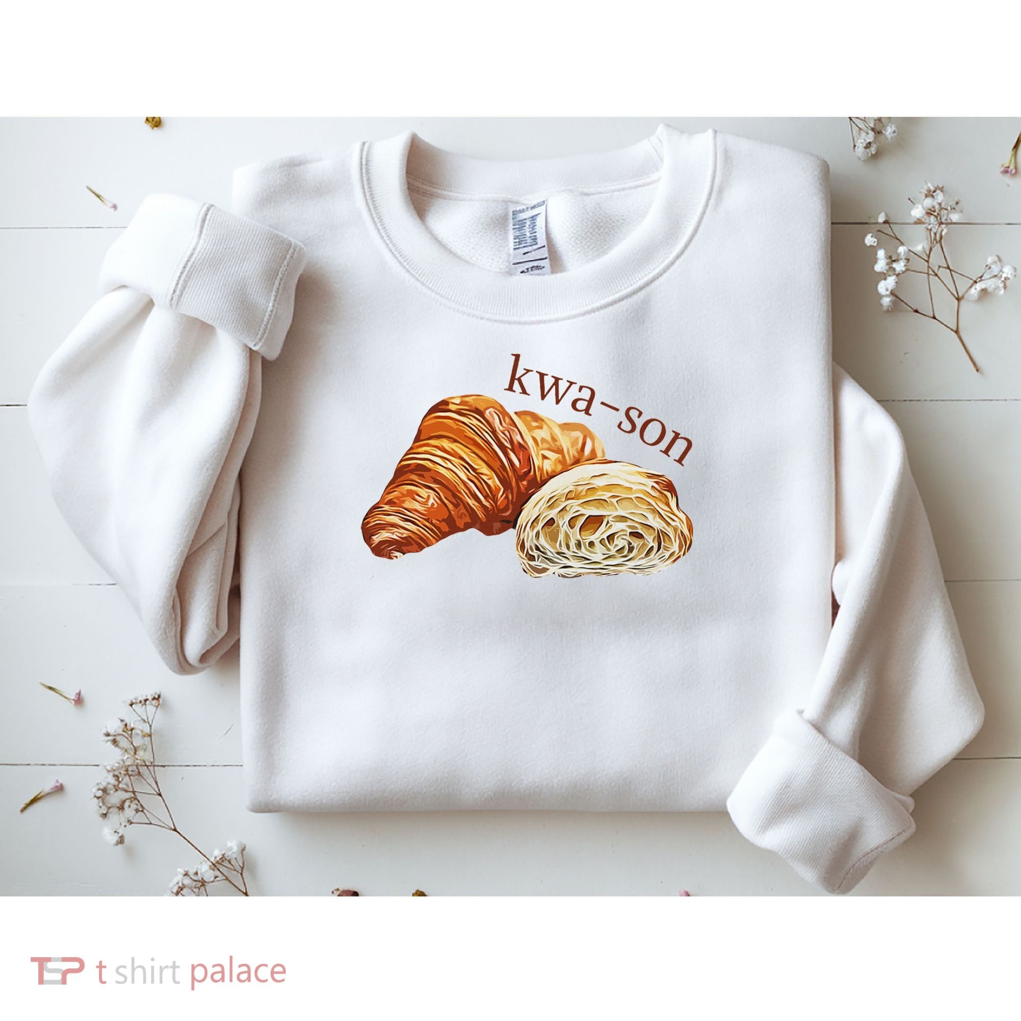 French Accents Croissant Lover Kwa Son Cute Funny Cotton Polyeste Sweatshirt