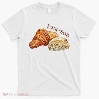 French Accents Croissant Lover Kwa Son Cute Funny Cotton Polyeste T-Shirt thumb 0