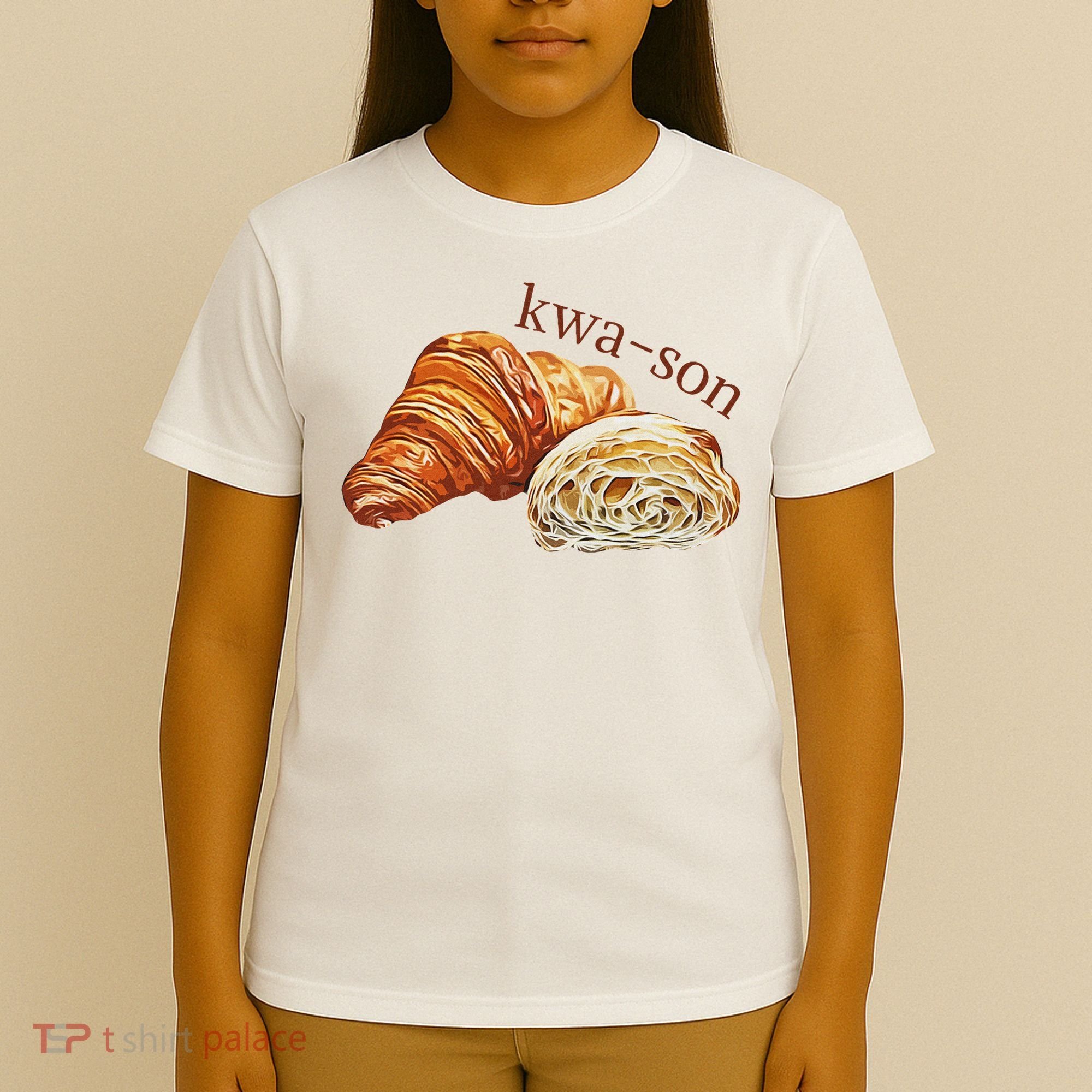 French Accents Croissant Lover Kwa Son Cute Funny Cotton Polyeste T-Shirt