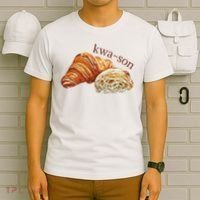 French Accents Croissant Lover Kwa Son Cute Funny Cotton Polyeste T-Shirt thumb 6