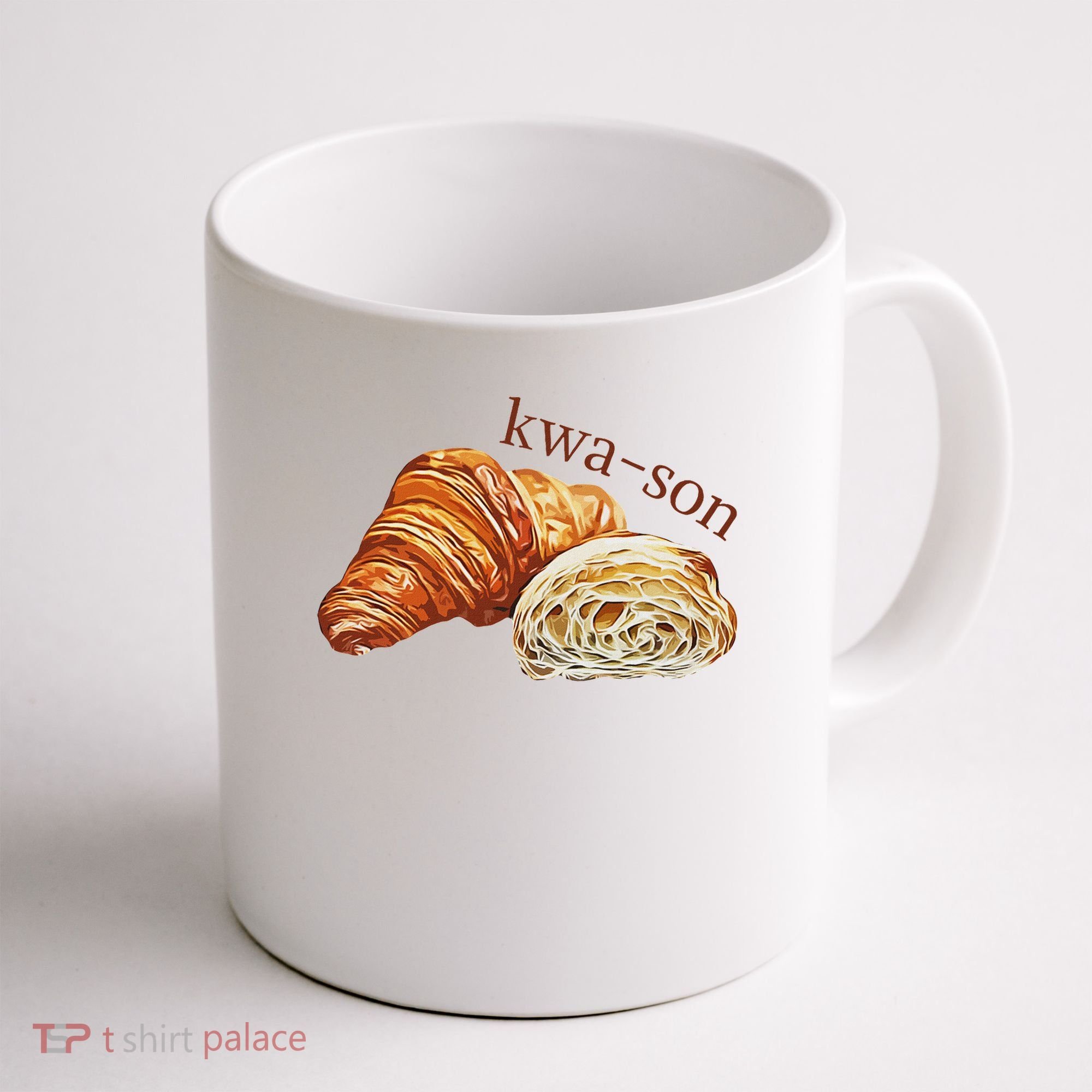 French Accents Croissant Lover Kwa Son Cute Funny Cotton Polyeste Coffee Mug