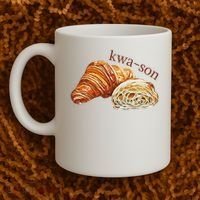 French Accents Croissant Lover Kwa Son Cute Funny Cotton Polyeste Coffee Mug thumb 2