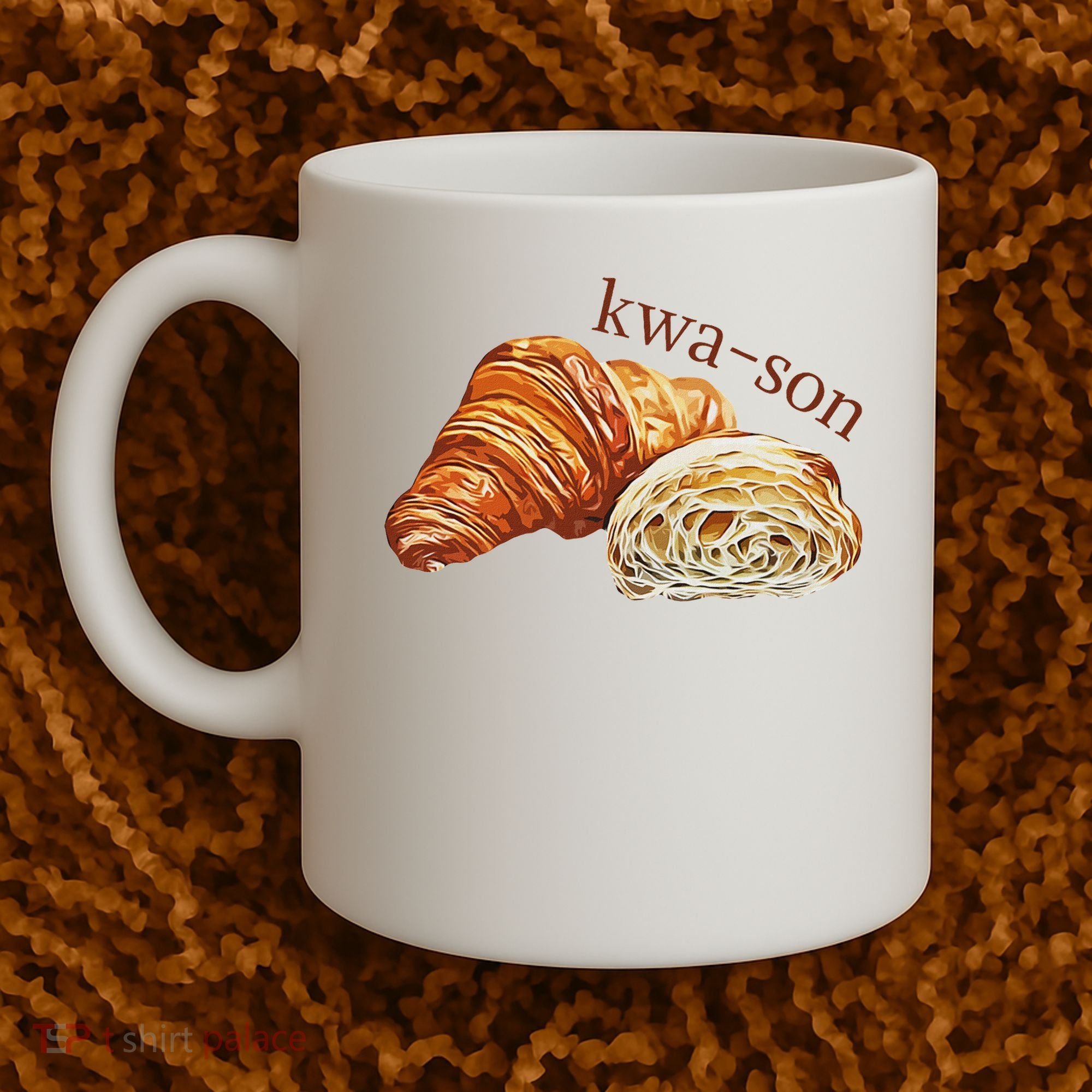 French Accents Croissant Lover Kwa Son Cute Funny Cotton Polyeste Coffee Mug