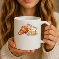 French Accents Croissant Lover Kwa Son Cute Funny Cotton Polyeste Coffee Mug thumb 3