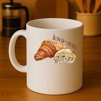 French Accents Croissant Lover Kwa Son Cute Funny Cotton Polyeste Coffee Mug thumb 4