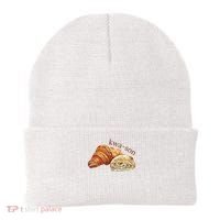 French Accents Croissant Lover Kwa Son Cute Funny Cotton Polyeste Beanie thumb 0