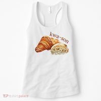 French Accents Croissant Lover Kwa Son Cute Funny Cotton Polyeste Women's Tank Top thumb 0
