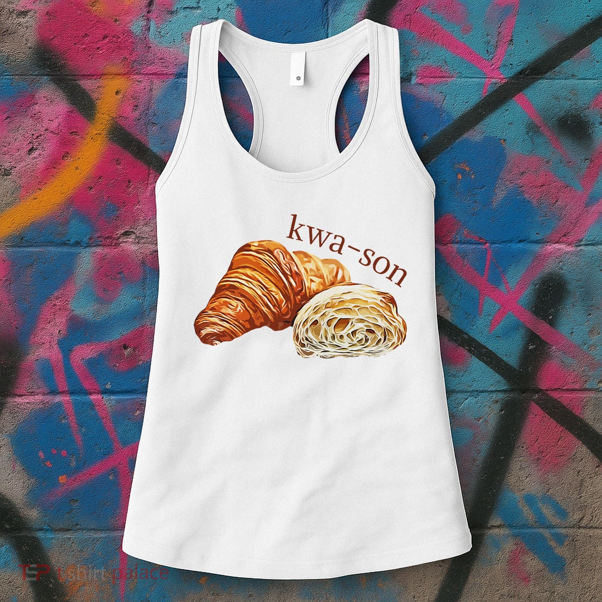 French Accents Croissant Lover Kwa Son Cute Funny Cotton Polyeste Women's Tank Top