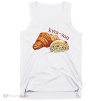 French Accents Croissant Lover Kwa Son Cute Funny Cotton Polyeste Tank Top thumb 0