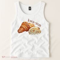 French Accents Croissant Lover Kwa Son Cute Funny Cotton Polyeste Tank Top thumb 2