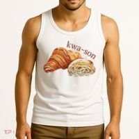 French Accents Croissant Lover Kwa Son Cute Funny Cotton Polyeste Tank Top thumb 3