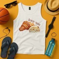 French Accents Croissant Lover Kwa Son Cute Funny Cotton Polyeste Tank Top thumb 4