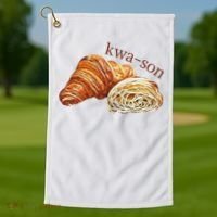 French Accents Croissant Lover Kwa Son Cute Funny Cotton Polyeste Golf Towel thumb 1