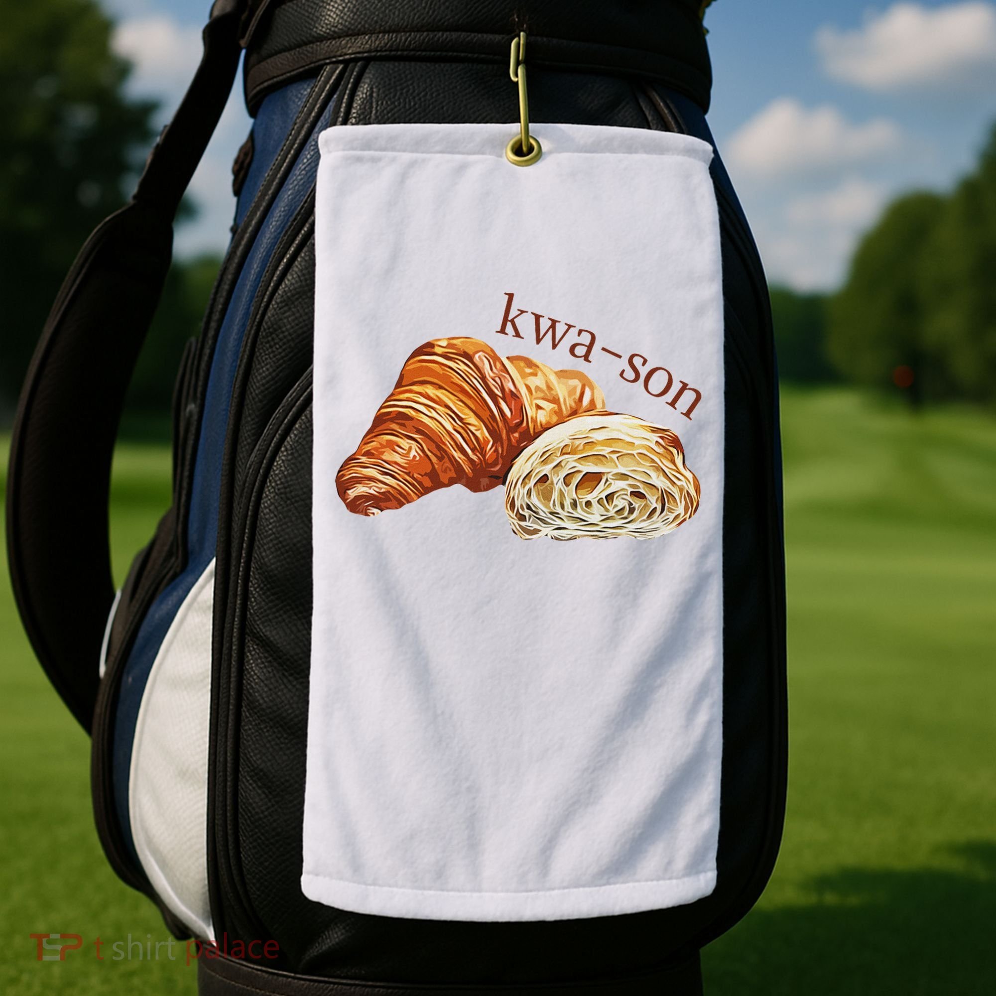 French Accents Croissant Lover Kwa Son Cute Funny Cotton Polyeste Golf Towel
