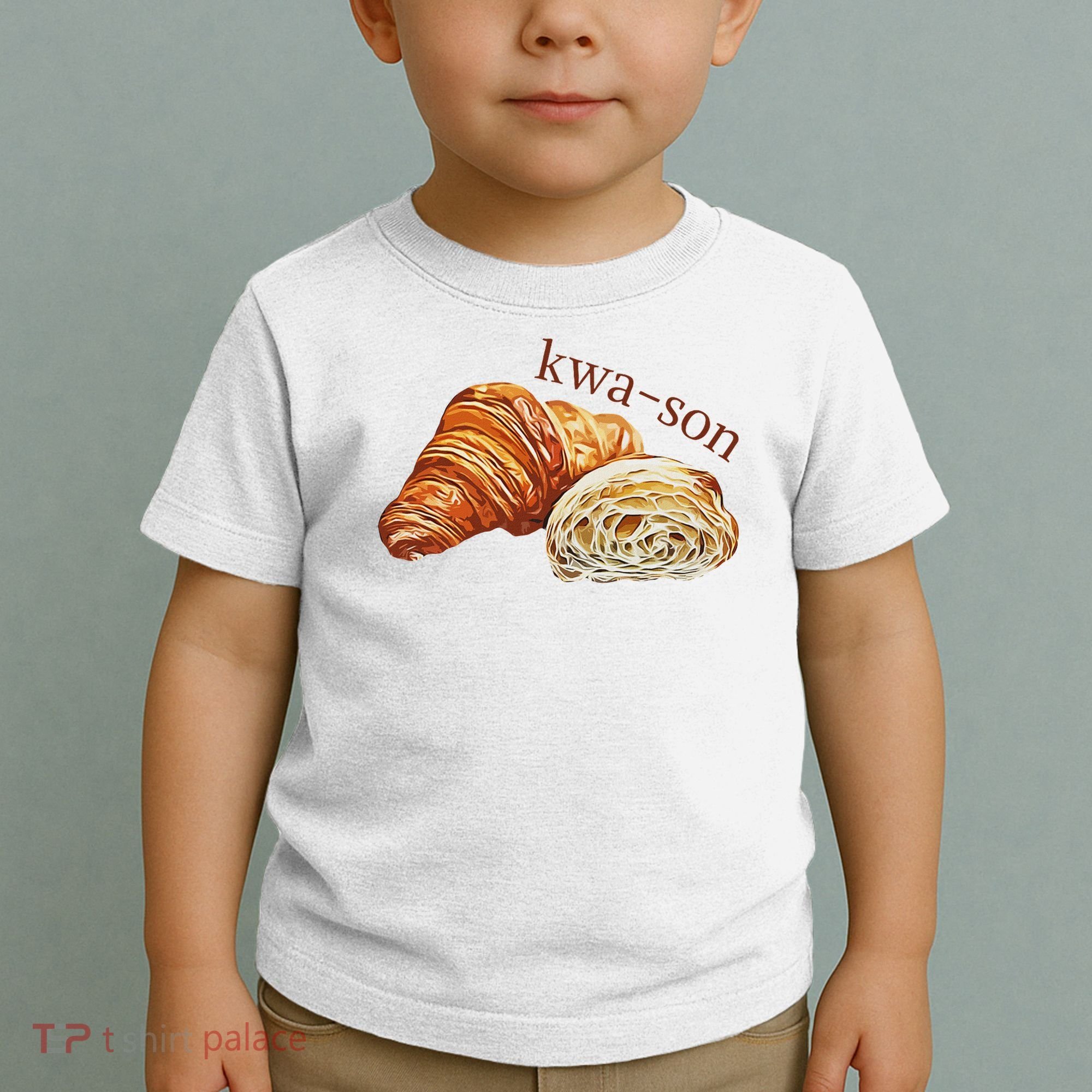 French Accents Croissant Lover Kwa Son Cute Funny Cotton Polyeste Toddler T-Shirt