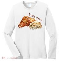 French Accents Croissant Lover Kwa Son Cute Funny Cotton Polyeste Women's Long Sleeve Shirt thumb 0