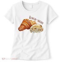 French Accents Croissant Lover Kwa Son Cute Funny Cotton Polyeste Women's T-Shirt thumb 0