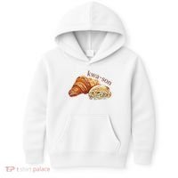 French Accents Croissant Lover Kwa Son Cute Funny Cotton Polyeste Kids Hoodie thumb 0