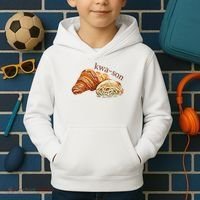 French Accents Croissant Lover Kwa Son Cute Funny Cotton Polyeste Kids Hoodie thumb 2