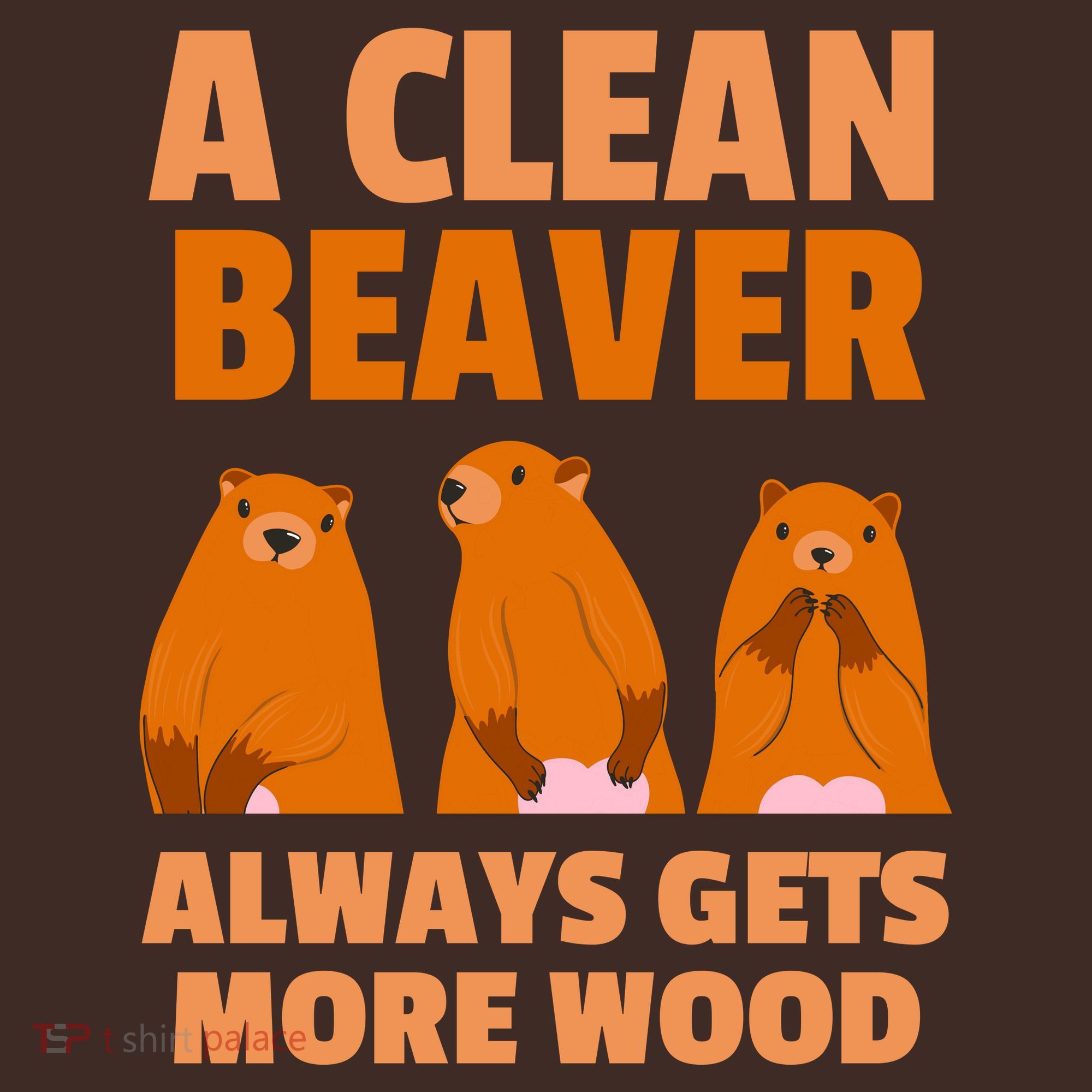 Funny A Clean Beaver Always Gets More Wood Joke Sarcastic T-Shirt