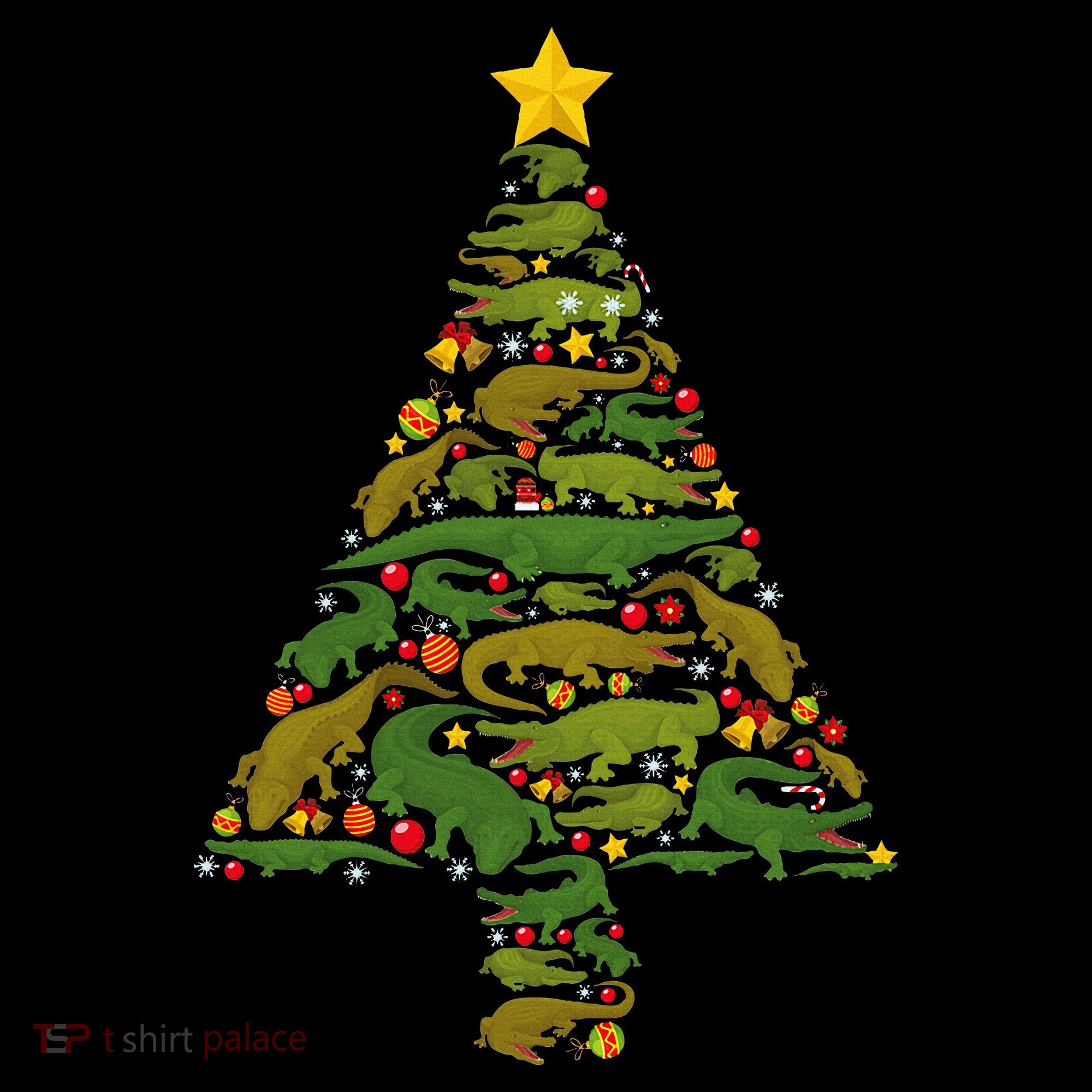 Funny Alligator Christmas Tree Crocodile Xmas Long Sleeve Shirt