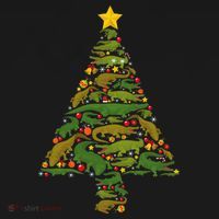 Funny Alligator Christmas Tree Crocodile Xmas Bucket Hat thumb 4