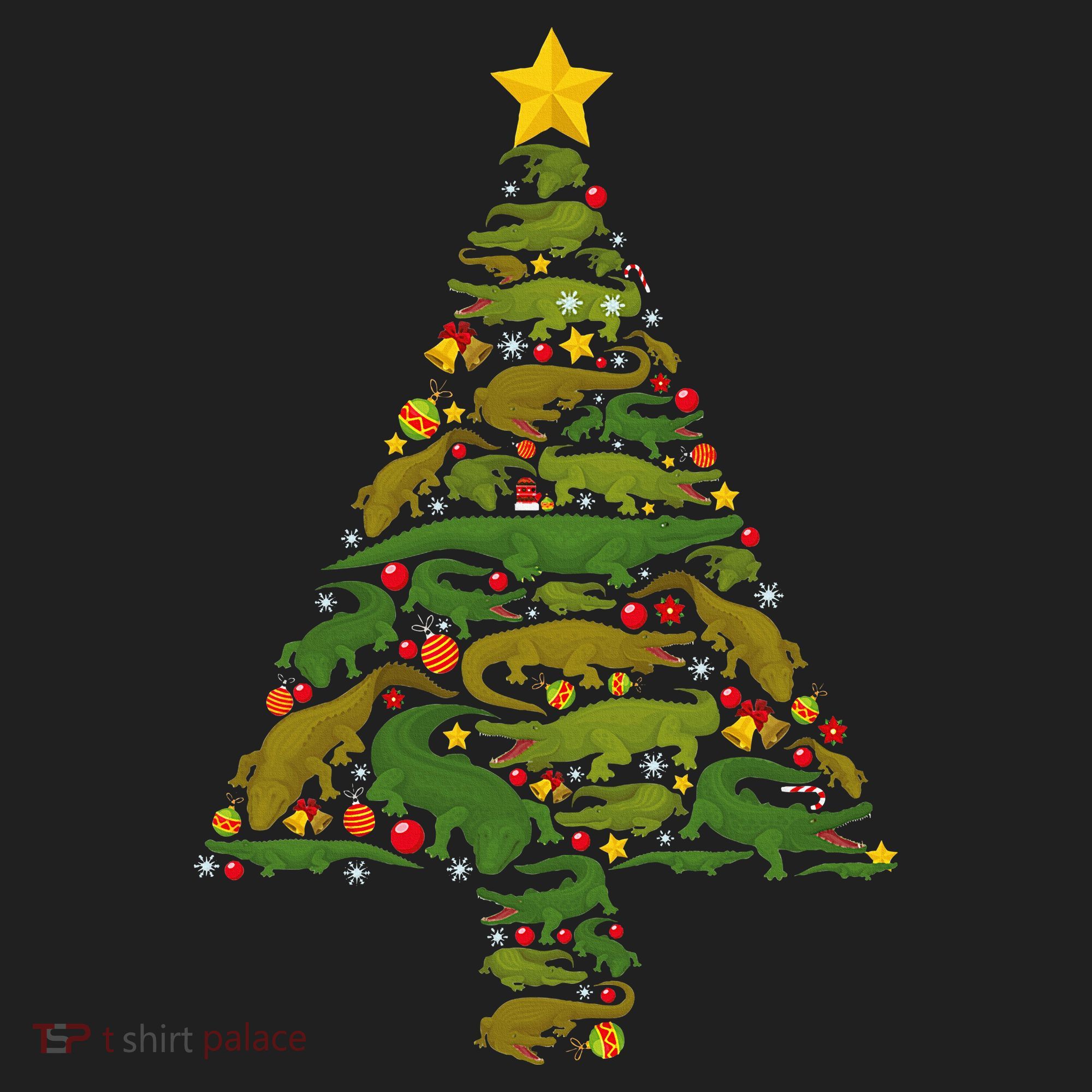 Funny Alligator Christmas Tree Crocodile Xmas Beanie