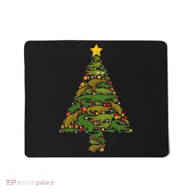 Funny Alligator Christmas Tree Crocodile Xmas Mousepad