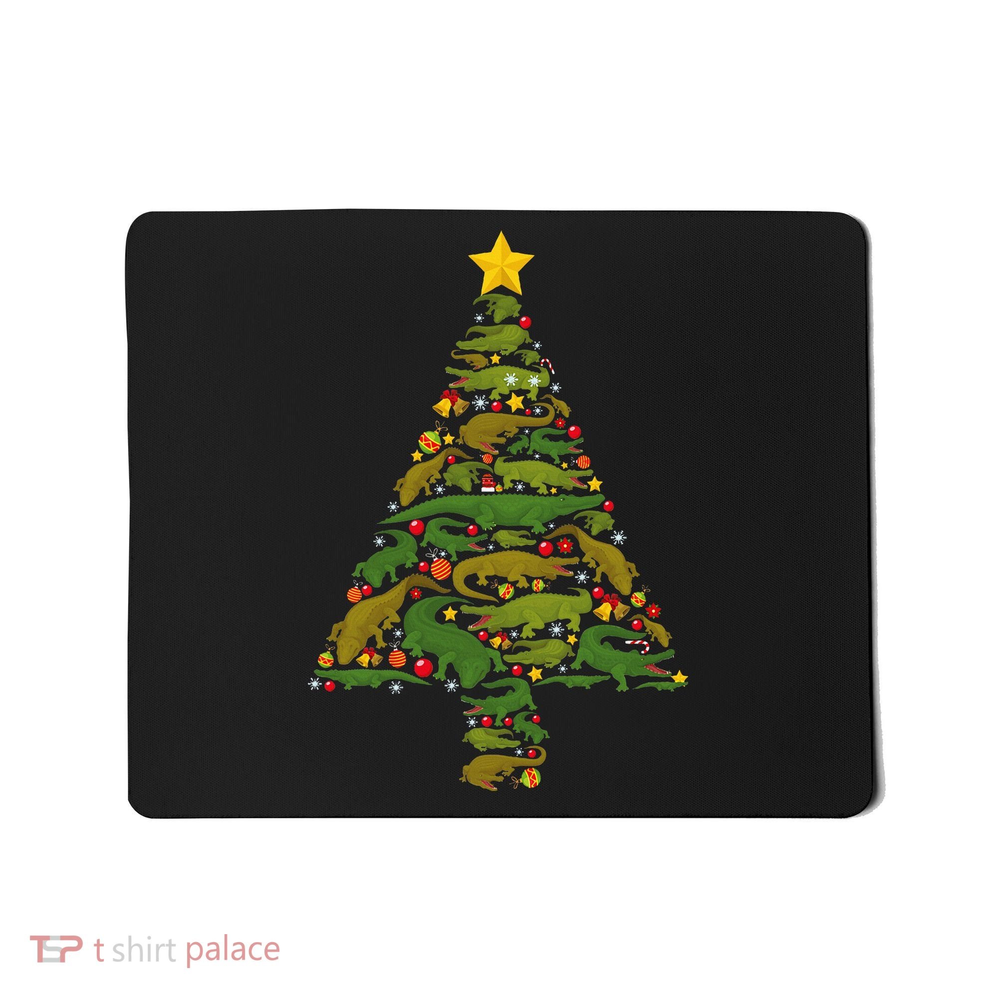Funny Alligator Christmas Tree Crocodile Xmas Mousepad