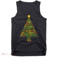 Funny Alligator Christmas Tree Crocodile Xmas Tank Top thumb 0