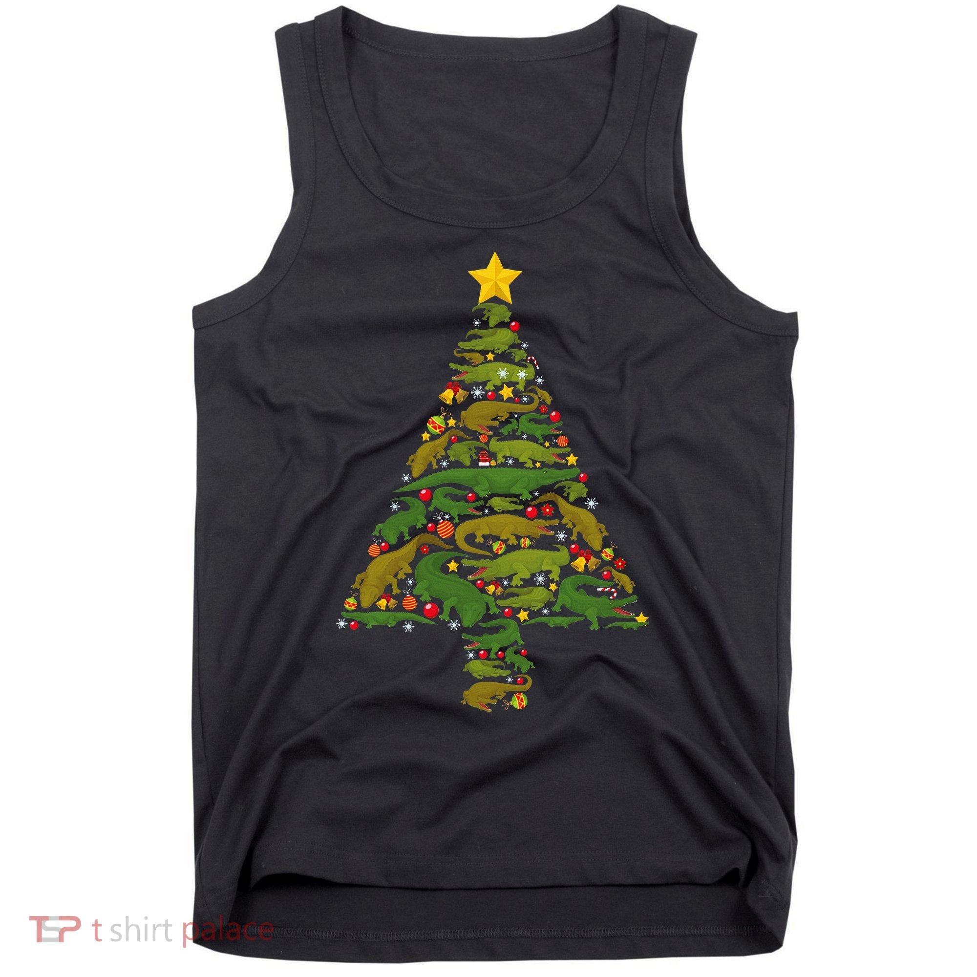 Funny Alligator Christmas Tree Crocodile Xmas Tank Top