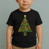 Funny Alligator Christmas Tree Crocodile Xmas Toddler T-Shirt thumb 2