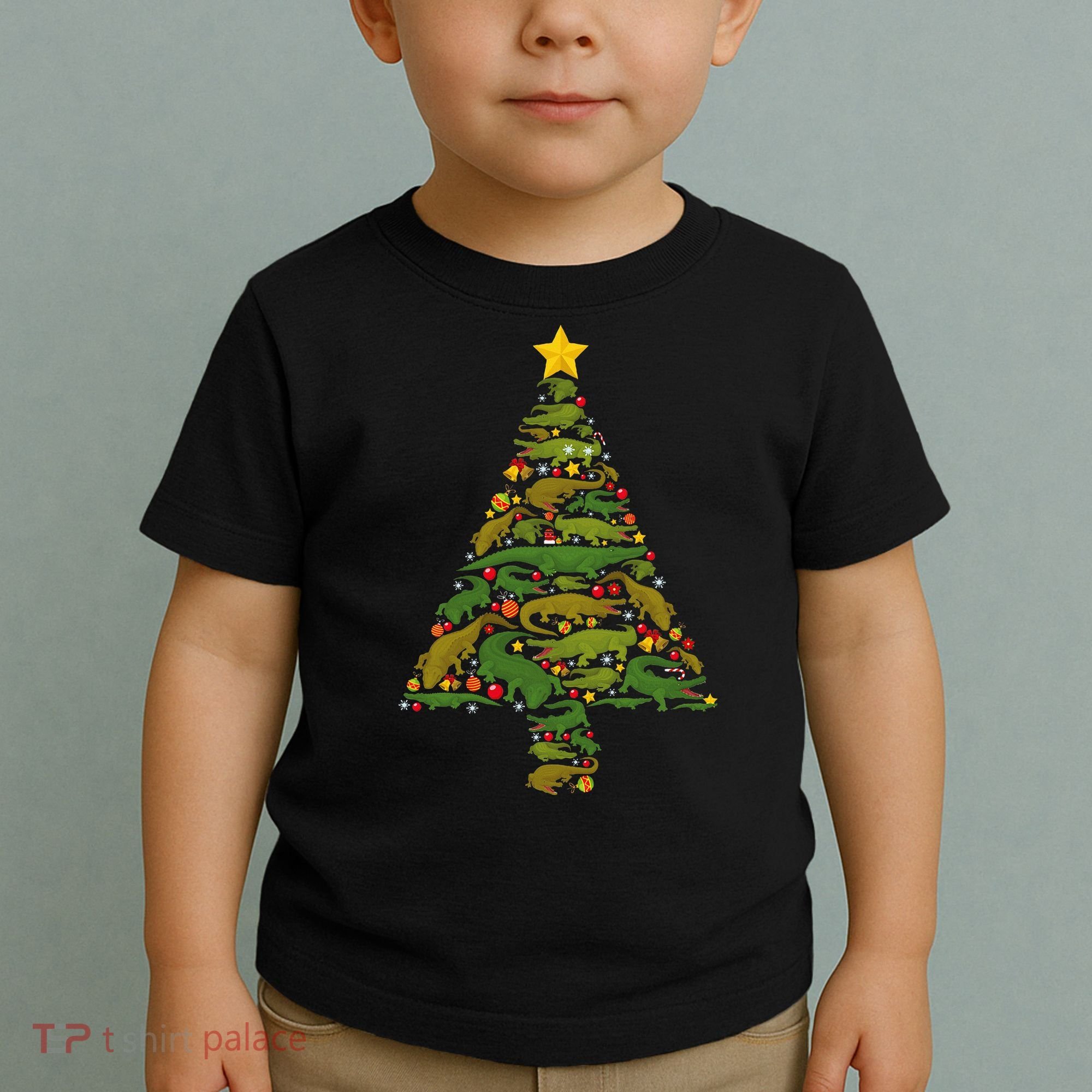 Funny Alligator Christmas Tree Crocodile Xmas Toddler T-Shirt