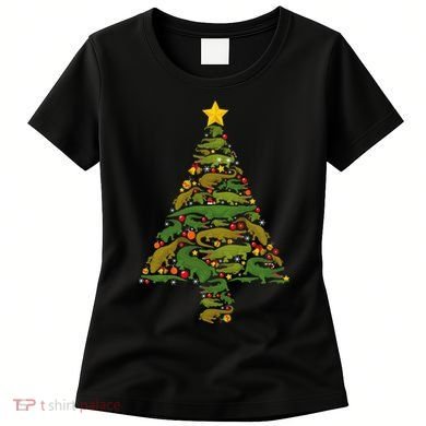 Funny Alligator Christmas Tree Crocodile Xmas Women's T-Shirt