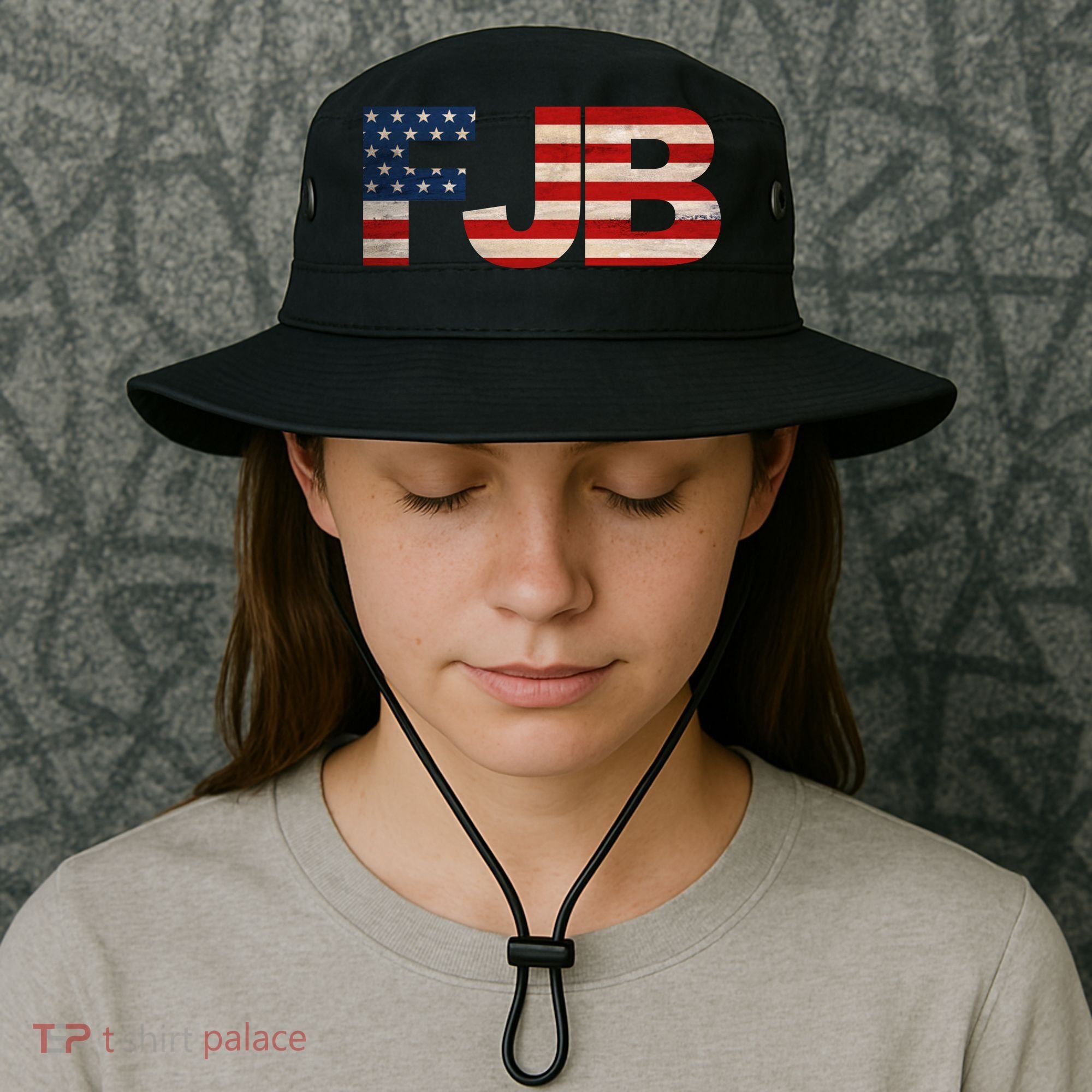 FJB American Camo Logo F*ck Joe Biden Bucket Hat