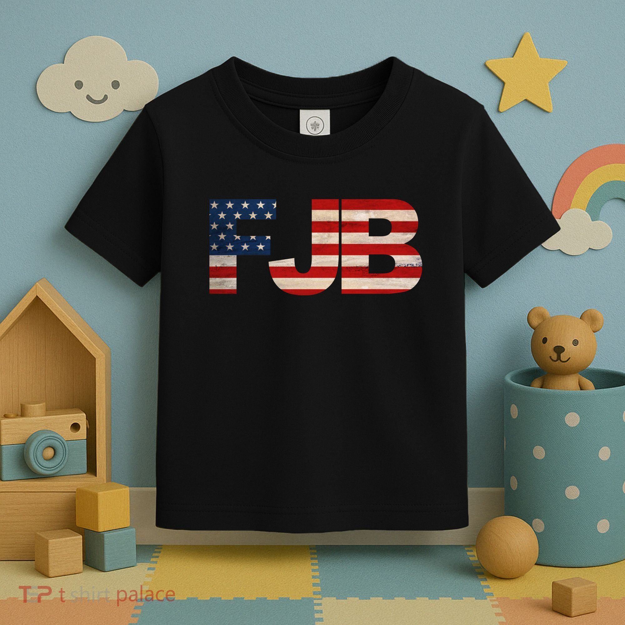FJB American Camo Logo F*ck Joe Biden Toddler T-Shirt
