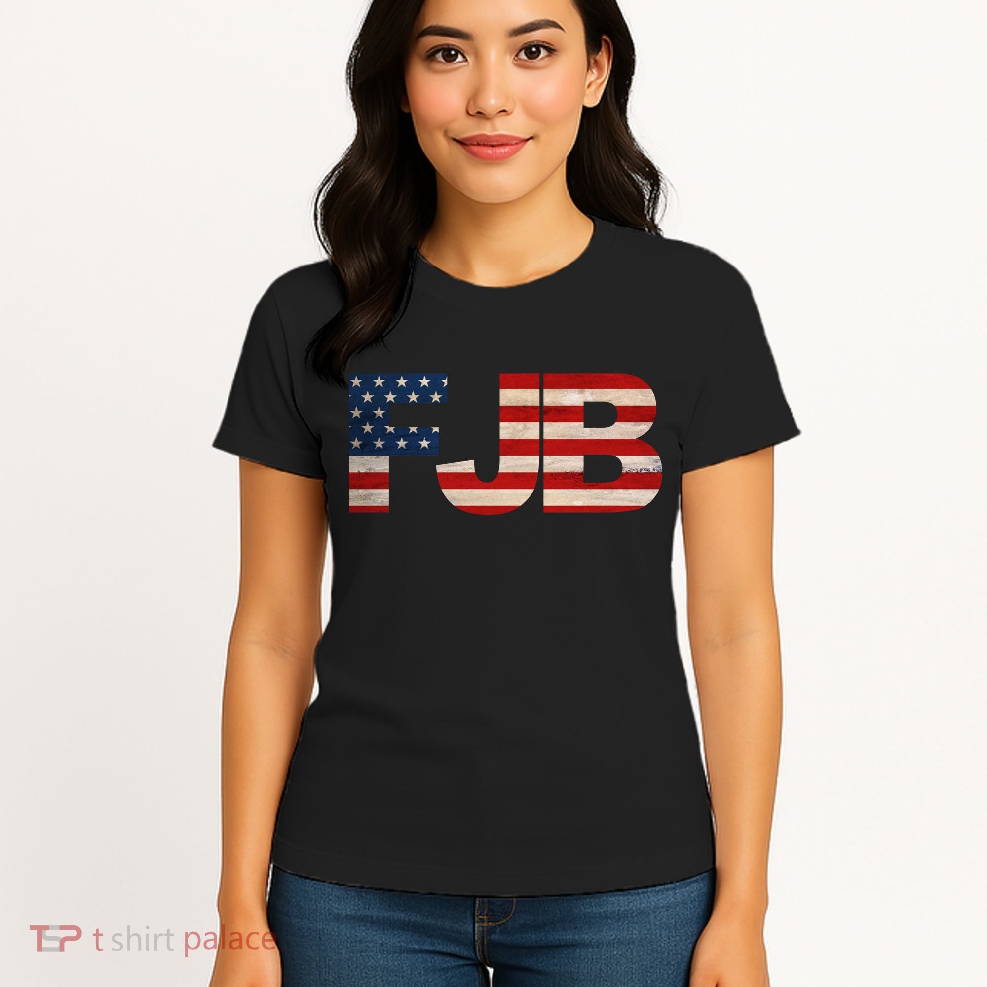FJB American Camo Logo F*ck Joe Biden Women's T-Shirt