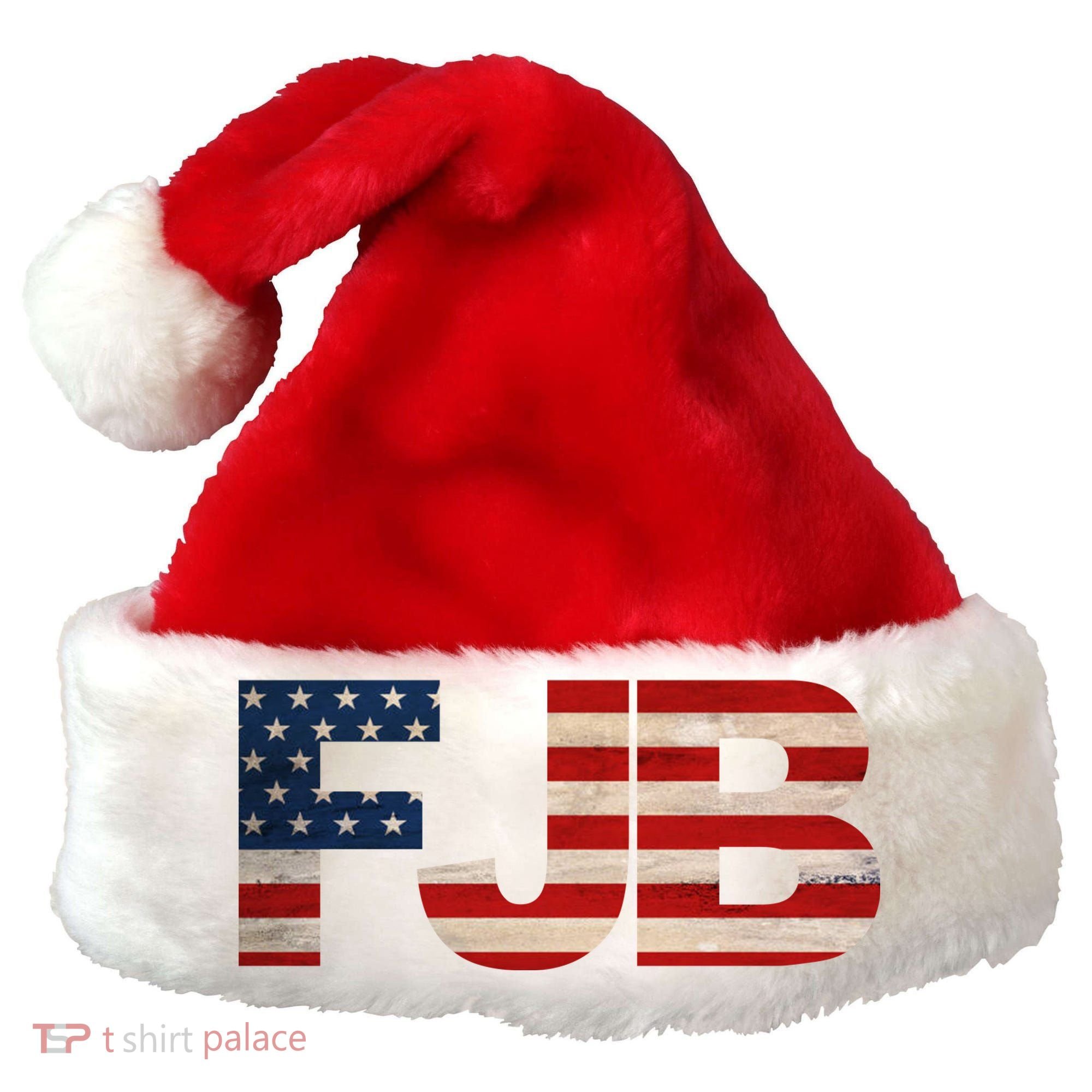 FJB American Camo Logo F*ck Joe Biden Santa Hat